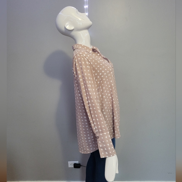 Pleione Tracy Dotted Long Sleeve Blouse, VGUC, Size S - Picture 4 of 7